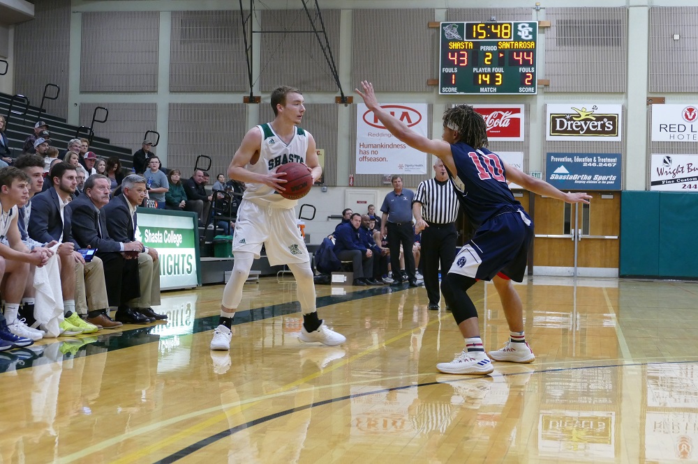 SHASTA COLLEGE POUNDS REDWOODS 74-47 TO END SKID